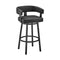Armen Living Barstool Armen Living - Lorin 26" Counter Height Swivel Bar Stool in Black Finish and Black Faux Leather | LCLRBABLBL26