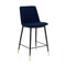 Armen Living Barstool Armen Living | Messina 26" Blue Faux Leather and Metal Counter Height Bar Stool | LCMSBABLBLU26