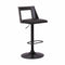 Armen Living Barstool Armen Living - Milan Adjustable Swivel Black Faux Leather and Black Wood Bar Stool with Black Base | LCMLBABLBL