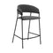 Armen Living Barstool Armen Living | Nara 26" Gray Faux Leather and Metal Counter Height Bar Stool | LCNRBABLGRY26