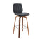 Armen Living Barstool Armen Living | Renee 30" Swivel Grey Faux Leather and Walnut Wood Bar Stool | LCRNBAWAGR30