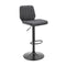 Armen Living Barstool Armen Living | Sabine Adjustable Swivel Gray Faux Leather and Black Metal Bar Stool | LCSBBABLGR