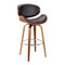Armen Living Barstool Armen Living - Solvang 26" Swivel Brown Faux Leather and Walnut Wood Counter Stool | LCSLBABRWA26