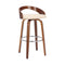 Armen Living Barstool Armen Living - Sonia 26" Counter Height Swivel Cream Faux Leather and Walnut Wood Bar Stool | LCSOBACRWA26