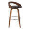 Armen Living Barstool Armen Living | Sonia 30" Bar Height Swivel Brown Faux Leather and Walnut Wood Bar Stool | LCSOBABRWA30