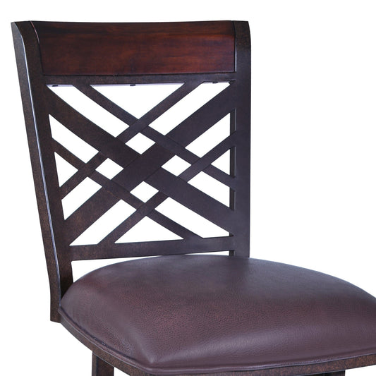 Armen Living Barstool Armen Living | Tahiti 26" Barstool in Auburn Bay finish with Brown Pu upholstery | LCTA26BABR