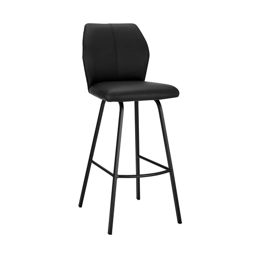 Armen Living Barstool Armen Living - Tandy Black Faux Leather and Black Metal 26" Counter Stool | LCTNBABLBL26