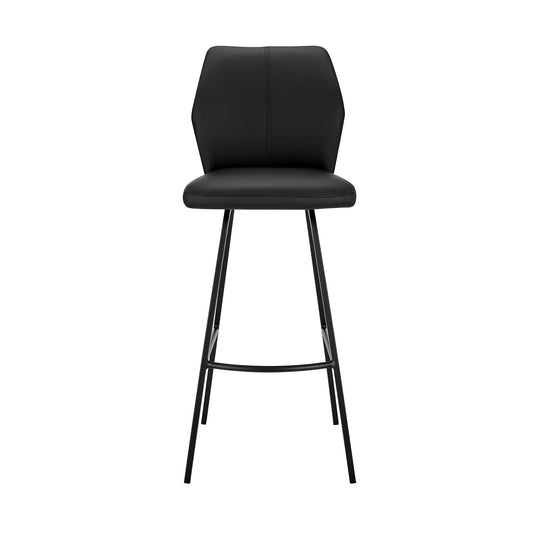 Armen Living Barstool Armen Living - Tandy Black Faux Leather and Black Metal 30" Bar Stool | LCTNBABLBL30