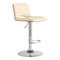 Armen Living Barstool Armen Living - Thierry Adjustable Swivel Cream Faux Leather with Walnut Back and Chrome Bar Stool | LCTHBAWACR