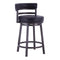 Armen Living Barstool Armen Living | Titana 30" Bar Height Metal Swivel Barstool in Ford Black Pu and Mineral Finish | 721535746880
