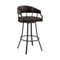 Armen Living Barstool Armen Living | Valerie 26" Swivel Brown Faux Leather and Java Brown Metal Bar Stool | LCVLBAJVCHO26