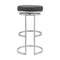 Armen Living Barstool Armen Living | Vander 26" Gray Faux Leather and Brushed Stainless Steel Swivel Bar Stool | LCVDBABSGR26
