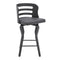 Armen Living Barstool Armen Living | Verne 26" Swivel Gray Faux Leather and Black Wood Bar Stool | LCVRBABLGR26