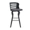Armen Living Barstool Armen Living - Verne 30" Swivel Gray Faux Leather and Black Wood Bar Stool | LCVRBABLGR30
