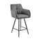 Armen Living Barstool Armen Living - Verona 30" Bar Height Bar Stool in Charcoal Fabric and Black Finish | LCVRBACH30