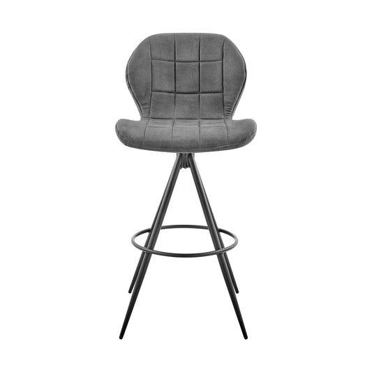 Armen Living Barstool Charcoal Fabric and Black Finish Armen Living - Catalina 26" Counter Height Bar Stool in Charcoal Fabric and Black Finish | LCCTBACH26