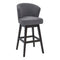 Armen Living Barstool Grey Fabric Armen Living - Brandy 26" Counter Height Swivel Grey Fabric and Espresso Wood Bar Stool | LCBDBAESGR26