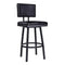Armen Living Barstool Metal Bar Stool Armen Living - Balboa 26" Counter Height Swivel Vintage Black Faux Leather and Metal Bar Stool | LCBBBABLVB26