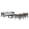 Armen Living Conversation Set Armen Living | Alegria 4 Piece Outdoor Black Aluminum & Rope Conversation Set with Light Gray Fabric Cushions | SETODALBL