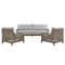 Armen Living Conversation Set Armen Living | Grenada 4 Piece Outdoor Gray Fabric and Wicker Conversation Set | SETODGDGR
