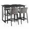 Armen Living Outdoor Bar Set Armen Living | Palma Outdoor Patio 5-Piece Bar Table Set in Aluminum with Grey Cushions | SETODPA5BTBLGRY