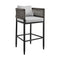 Armen Living Outdoor Bar Stool Armen Living | Alegria Outdoor Patio Counter Height Bar Stool in Aluminum with Grey Rope and Cushions | LCAFBABL26