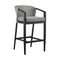Armen Living Outdoor Bar Stool Armen Living | Palma Outdoor Patio Counter Height Bar Stool in Aluminum and Wicker with Grey Cushions | LCPFBAGR26