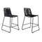 Armen Living Outdoor Bar Stools Armen Living | Shasta 26" Outdoor Metal and Black Rope Stackable Counter Stool - Set of 2 | LCSTBABLBLK26