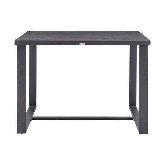 Armen Living Outdoor Bar Table Armen Living | Menorca Outdoor Patio Bar Height Dining Table in Aluminum | LCMQBTGR30