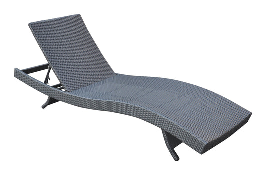 Armen Living Outdoor Chaise Lounge Armen Living | Cabana Outdoor Adjustable Wicker Chaise Lounge Chair | LCCALOBL