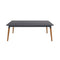 Armen Living Outdoor Coffee Table Armen Living | Ipanema Outdoor Dark Grey Rectangular Coffee Table with Teak Legs | LCIPCODGR
