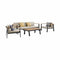 Armen Living Outdoor Conversation Set Armen Living | Nofi 4 piece Outdoor Patio Set in Charcoal Finish with Taupe Cushions and Teak Wood | SETODNOBE