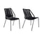 Armen Living Outdoor Dining Chair Armen Living | Clip Indoor Outdoor Stackable Steel Dining Chair with Black Rope - Set of 2 | LCCPSIBL