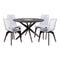 Armen Living Outdoor Dining Set Armen Living | Oasis and Island Outdoor 5 Piece Dark Eucalyptus and Concrete Dining Set | SETOADIDK5B