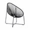 Armen Living Outdoor Lounge Chair Armen Living | Acapulco Indoor Outdoor Steel Papasan Lounge Chair with Black Rope | LCACSIBL