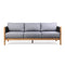 Armen Living Outdoor Sofa Armen Living | Sienna Outdoor Eucalyptus Sofa in Teak Finish with Grey Cushions | LCSISOWDTK