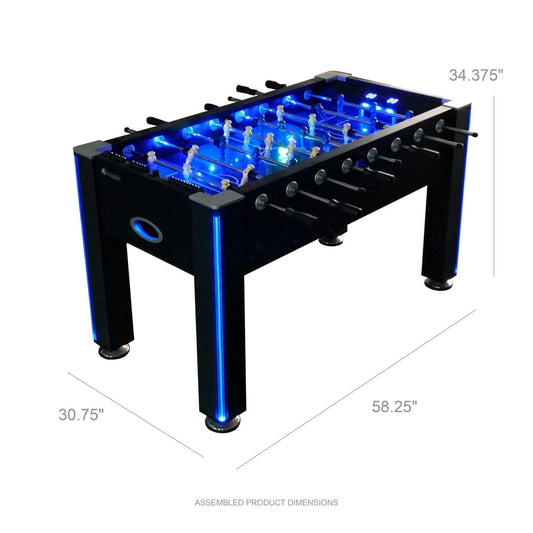 Atomic Gameroom ATOMIC - 58" Azure LED Light UP Foosball Table - G01344W