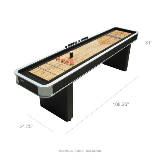 Atomic Gameroom ATOMIC™ - 9' Platinum Classic Shuffleboard Table Includes Eight Pucks - M01702AW