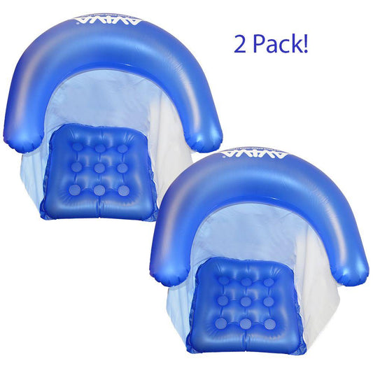 AVIVA Lake Pool and Social Floats - Personal Cool Blue Sun Seats - 2 pack