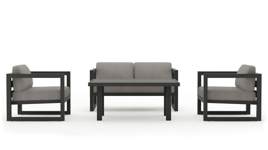 Harmonia Living - Avion Classic 4 Piece Sofa Set - Slate | AVN-SL-SET114