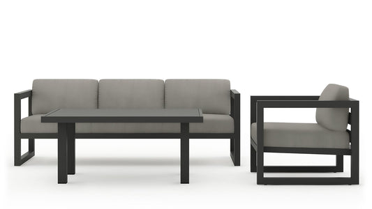 Harmonia Living - Avion Classic 3 Piece Sofa Set - Slate | AVN-SL-SET138