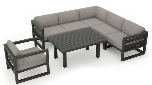 Harmonia Living - Avion Classic 7 Piece Sectional Set - Slate | AVN-SL-SET212