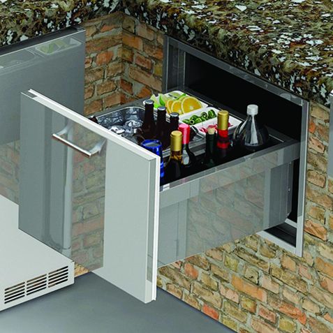 Alfresco AXE-ID Under Counter Ice Drawer and Insulating Beverage Center, 26-Inch