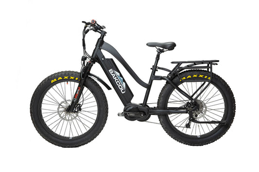 Bakcou E-Bikes Matte Black / 17.4ah (Standard) Bakcou - Mule Step-Through (St) 26" Tires E-Bikes