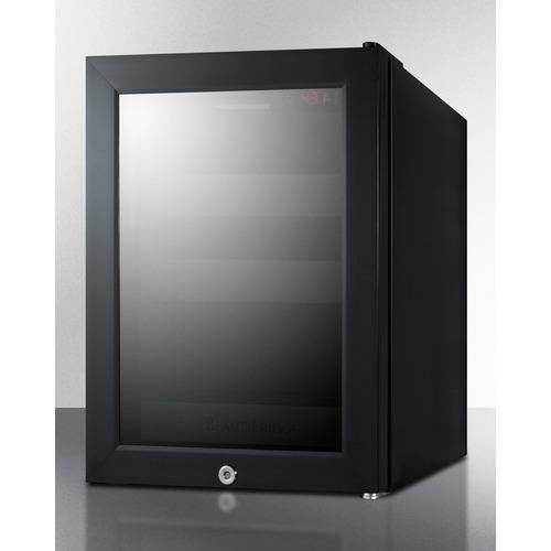 BEAUTIFRIDGE All-Refrigerators BeautiFridge 14" 0.85 cu.ft. Black with Glossy Mint Green Trays & Mirror-Tinted Glass Door Cosmetics Refrigerator