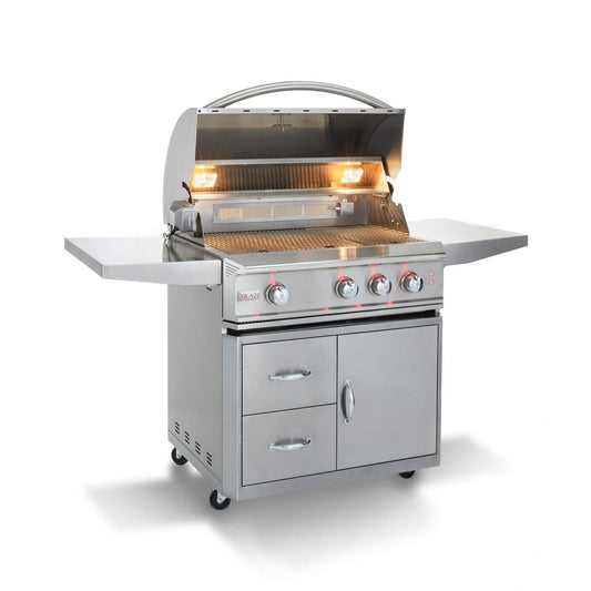 Blaze Gas Grills Propane Blaze Professional LUX 34-Inch 3-Burner | Free Standing | Natural Gas or Propane | Gas Grill With Rear Infrared Burner - BLZ-3PRO