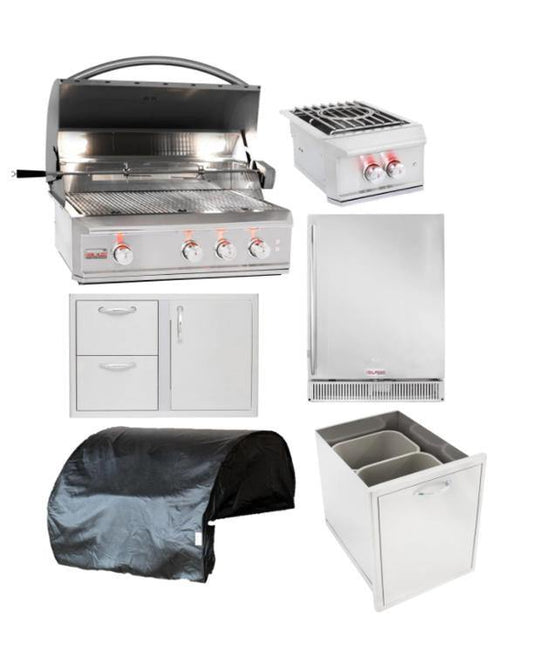 Blaze Outdoor Kitchen Package Natural Gas / 34-Inch Blaze Professional Luxury 6-Piece 34-Inch Outdoor Kitchen Package NG/LPG