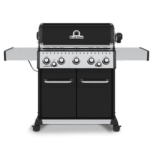 Broil King Freestanding Grill Broil King BR-590 Baron 590 Pro Stainless Steel 5-Burner Gas Grill with Rotisserie and Side Burner, 63-Inches