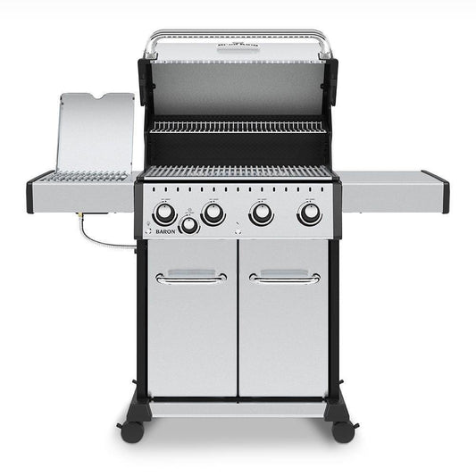 Broil King Freestanding Grill Broil King BR-S440 Baron S440 Pro Stainless Steel Infrared 4-Burner Gas Grill with Side Burner, 57-Inches