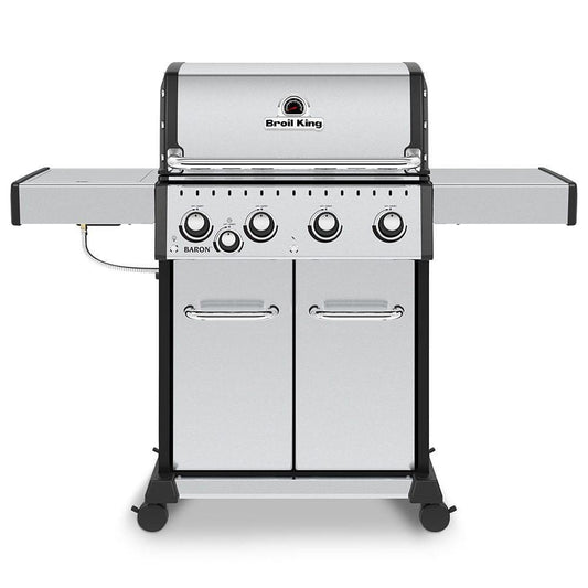 Broil King Freestanding Grill Broil King BR-S440 Baron S440 Pro Stainless Steel Infrared 4-Burner Gas Grill with Side Burner, 57-Inches